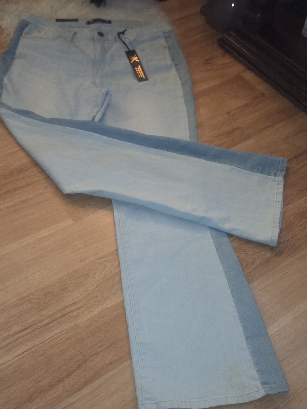 Kardashian Kollection, Premium Denim, Two-Tone Jeans, Side Stripe Denim, NWT